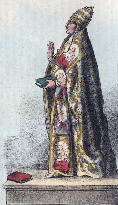 Papa Bonifacio VIII (1235-1303) - Bonifacio VIII (Bonifacius o Bonifacio) (1294-1303) - incisione da 