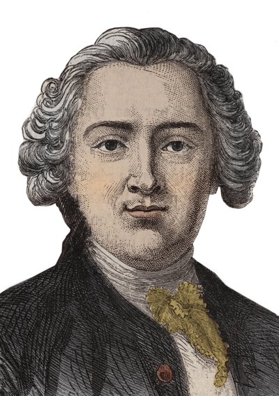 Ritratto inciso di Claude Adrien Helvetius (1715-1771) filosofo inglese - incisione da Anonymous Anonymous