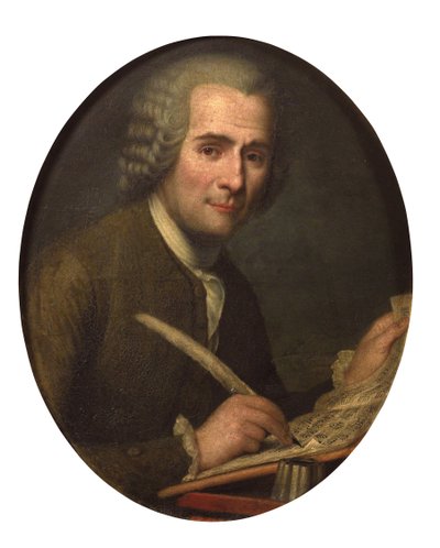 Ritratto di Jean-Jacques Rousseau che scrive una partitura musicale da Anonymous Anonymous