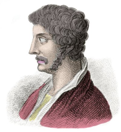 Ritratto di Alcibiade (Alkibiades Kleiniou Scambonides) (450-404 a.C.), statista e generale ateniese. Incisione del XIX secolo. Milanese da Anonymous Anonymous