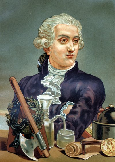 Ritratto di Antoine Laurent de Lavoisier (1743 - 1794), chimico francese. da “La Ciencia y sus Hombres” di Louis Figuier. Barcellona 1881 da Anonymous Anonymous