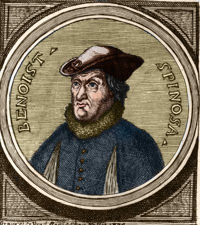 Ritratto di Baruch Spinoza (1632-1677), filosofo olandese, noto anche come Bento de Espinosa o Benedictus de Spinoza o Benoit de Spinoza. Incisione del XVII secolo da Anonymous Anonymous
