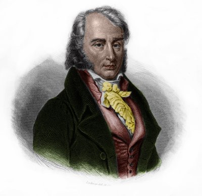 Ritratto di Benjamin Constant (1767-1830), nobile francese di origine svizzera, pensatore, scrittore e politico. in "LIBRE DES SPEAKERS" di Louis de Cormenin Timon. 1842. Collezione privata da Anonymous Anonymous