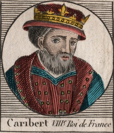 Ritratto di Cariberto, Re dei Franchi (561-567) - incisione da "Instruction sur l