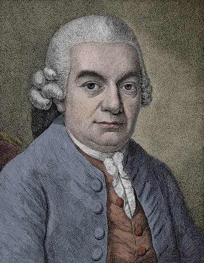 Ritratto di Carl Philipp Emanuel Bach (1714 - 1788), compositore tedesco (incisione) da Anonymous Anonymous