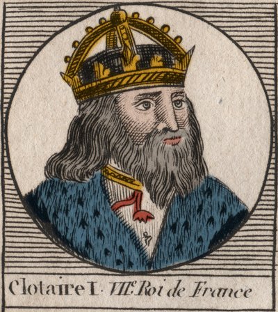 Ritratto di Clotario I (497-561), Re di Neustria e Re dei Franchi - Clotario I, Re dei Franchi - incisione da “Instruction sur l