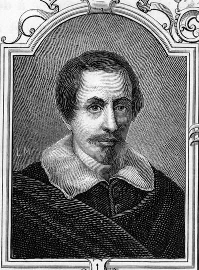 Ritratto di Daniele Crespi (1598-1630) pittore italiano. Incisione del 1859 in "Le gallerie d