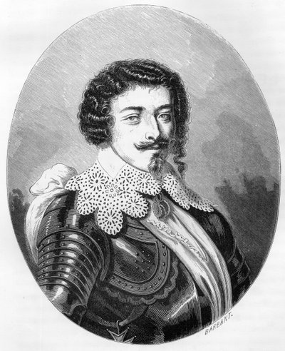 Ritratto del Duca Enrico II di Montmorency (1595-1632) - Incisione del 1863 in 