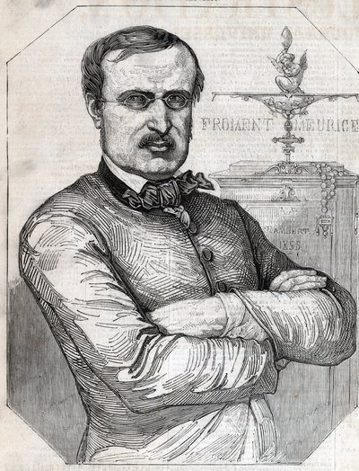 Ritratto di François-Désiré Froment-Meurice (1802-1855) orafo francese. Incisione del 1855. Collezione privata. da Anonymous Anonymous