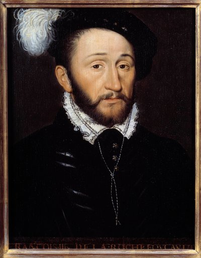 Ritratto di François III de la Rochefoucauld, governatore della Champagne (m. 1572). Dipinto anonimo. XVI secolo. Dim. 0,33x0,23 m da Anonymous Anonymous