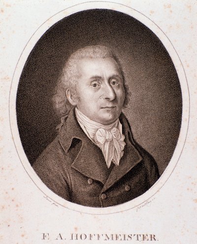 Ritratto di Franz Anton Hoffmeister (incisione) da Anonymous Anonymous