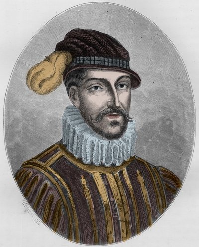 Ritratto di Gabriel de Lorges, conte di Montgomery (1530-1574) - Incisione del 1863 in 