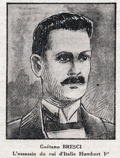 Ritratto di Gaetano Bresci (1869-1901), anarchico italiano che assassinò il re Umberto I da Anonymous Anonymous