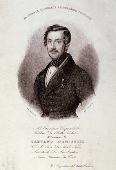Ritratto di Gaetano Donizetti (incisione) da Anonymous Anonymous