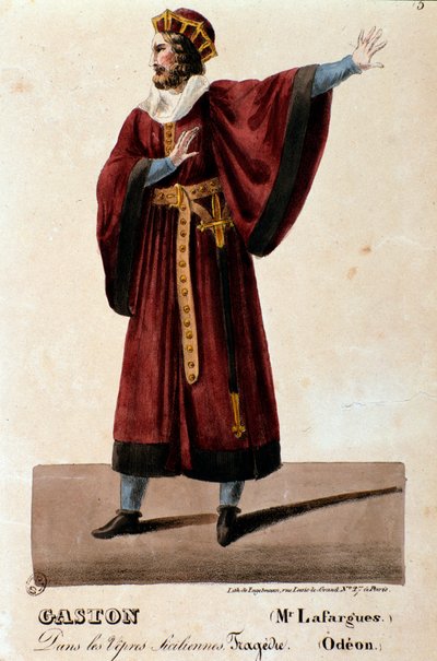 Ritratto di Gaston interpretato da Lafargues in I vespri siciliani, opera di Giuseppe Verdi da Anonymous Anonymous