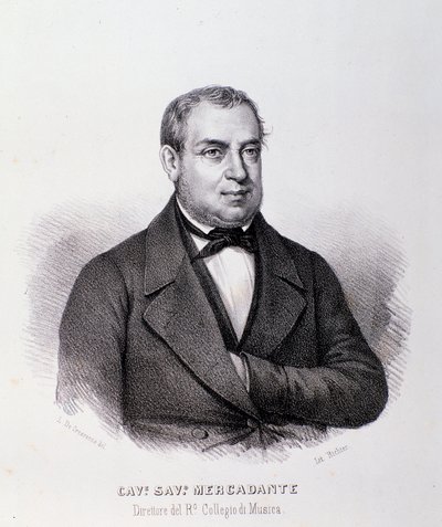 Ritratto di Giuseppe Saverio Mercadante (litografia) da Anonymous Anonymous