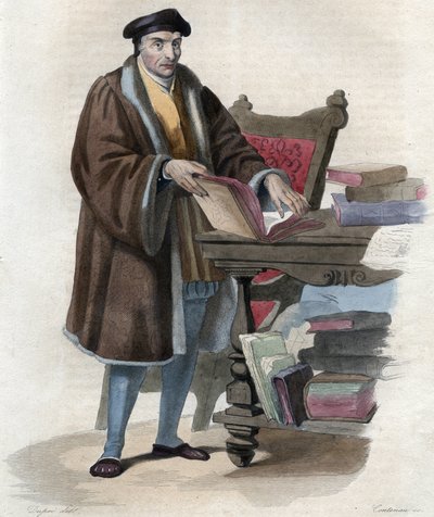 Ritratto di Guillaume Budé (Budaeus) (1467-1540), studioso francese. Illustrazione da 