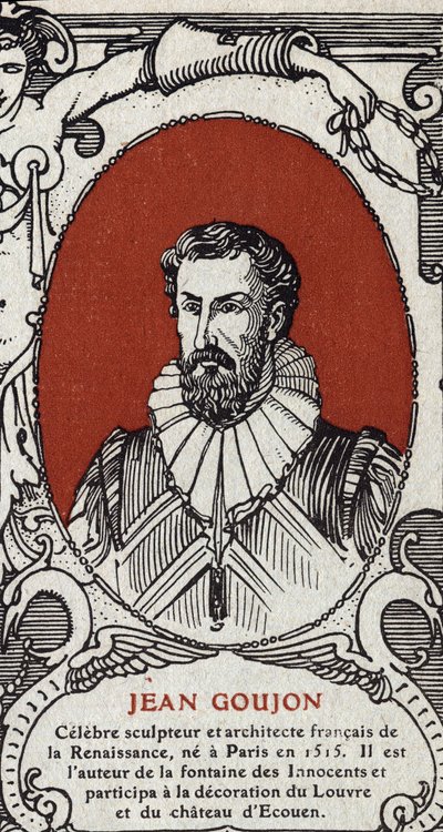Ritratto di Jean Goujon (1510-1567), scultore e architetto francese. Incisione del 1914. Collezione privata. da Anonymous Anonymous