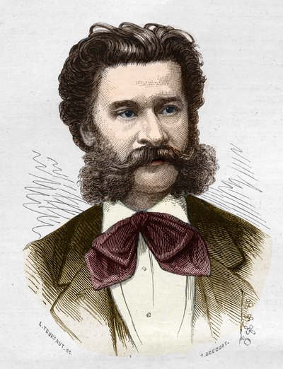 Ritratto di Johann Strauss II (1825-1899), musicista austriaco. da Anonymous Anonymous