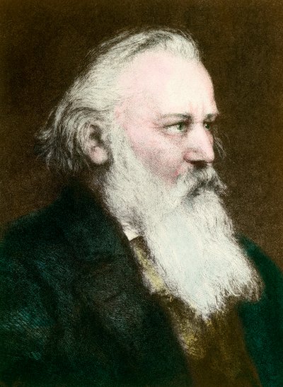 Ritratto di Johannes Brahms (1833-1897), compositore tedesco (incisione del XIX secolo) da Anonymous Anonymous