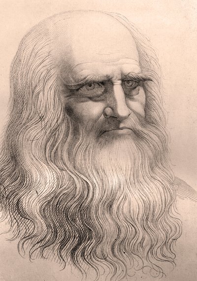 Ritratto di Leonardo Da Vinci dal suo autoritratto da Anonymous Anonymous