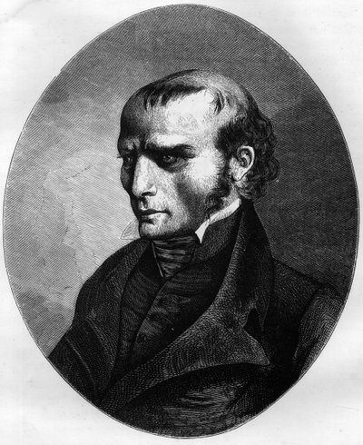 Ritratto di Louis Pierre Louvel (1783-1820), assassino del Duca di Berry nel 1820 - Incisione del 1863 in "Il Libro Rosso - Histoire De L