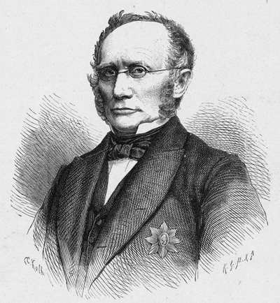 Ritratto di Ludwig Windthorst, politico cattolico tedesco. Incisione in 