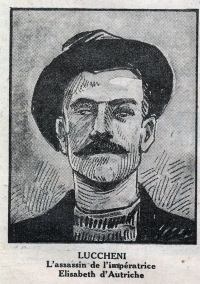 Ritratto di Luigi Lucheni, anarchico italiano, assassino di Elisabetta di Baviera da Anonymous Anonymous