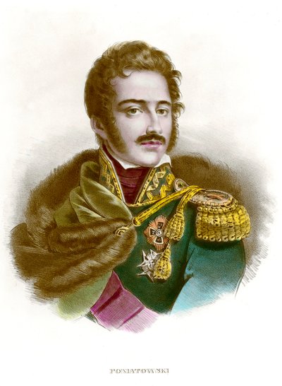 Ritratto di Maresciallo Joseph (Jozef) Antoni Poniatowski (1763-1813) ufficiale polacco. Incisione del XIX secolo Collezione privata da Anonymous Anonymous