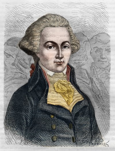 Ritratto di Marguerite Elie Guadet, politico francese (1758-1794). Incisione del 1866 in “Histoire de la Revolution francaise” di Adolphe Thiers. Collezione privata. da Anonymous Anonymous