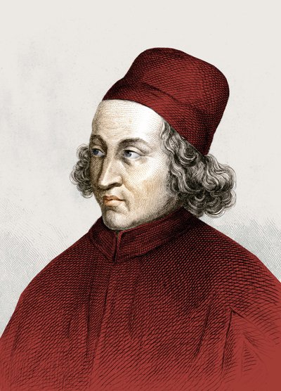 Ritratto di Marsilio Ficino, detto in francese Marsile Ficin (1433 - 1499), incisione XVIII secolo da Anonymous Anonymous