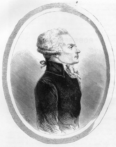 Ritratto di Maximilien de Robespierre (1758-1794) politico - Incisione del 1863 in "Le Livre Rouge - Histoire De L