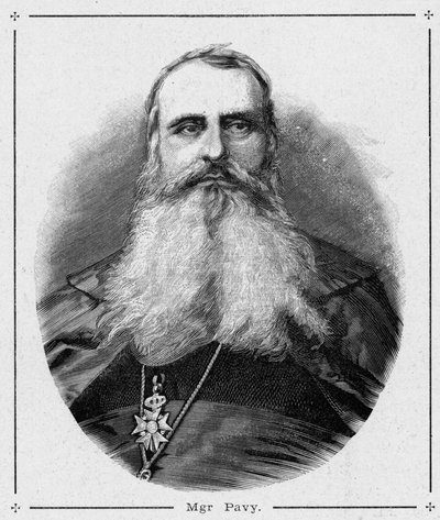 Ritratto di Monsignor Louis-Antoine-Augustin Pavy (1805-1866), vescovo di Algeri. Incisione in 