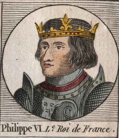 Ritratto di Filippo VI di Valois (1294-1350), re di Francia - Incisione da 