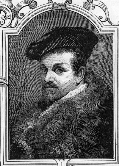 Ritratto di Pier Francesco Mazzucchelli detto il Morazzone (1573-1626) pittore italiano. Incisione del 1859 in 