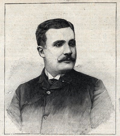 Ritratto di Pierre Decourcelle, scrittore francese (1856-1926). Incisione in "Le Petit Parisien" da Anonymous Anonymous