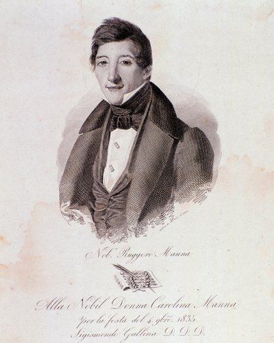 Ritratto di Ruggero Manna (incisione) da Anonymous Anonymous