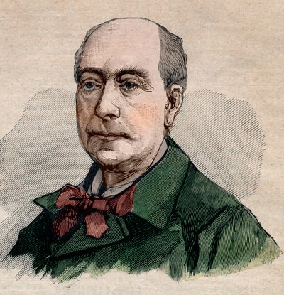 Ritratto di Théodore de Banville (1823-1891), poeta francese. Incisione in 