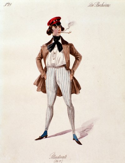 Ritratto di uno studente, da La bohème di Puccini (1892-1895) da Anonymous Anonymous