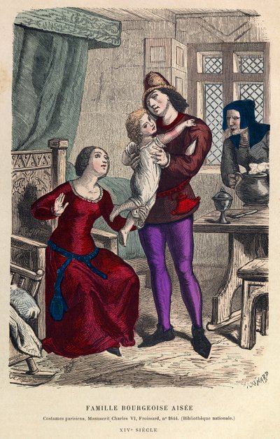 Ritratto di una famiglia borghese benestante a Parigi nel XIV secolo da Anonymous Anonymous