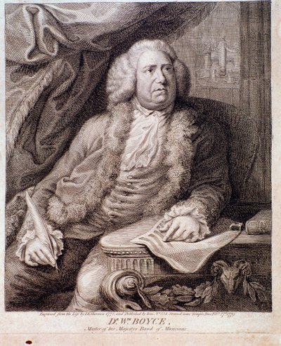 Ritratto del compositore inglese William Boyce (Incisione. XVIII secolo) da Anonymous Anonymous