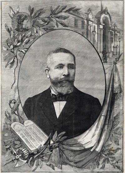 Ritratto del nuovo presidente francese Émile Loubet (1838-1929) eletto il 18 febbraio 1899. Incisione. In "Le petit parisien" da Anonymous Anonymous