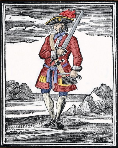 Ritratto del pirata Jack Rackham detto il Rosso o John Rackham, meglio noto come Calico Jack da Anonymous Anonymous