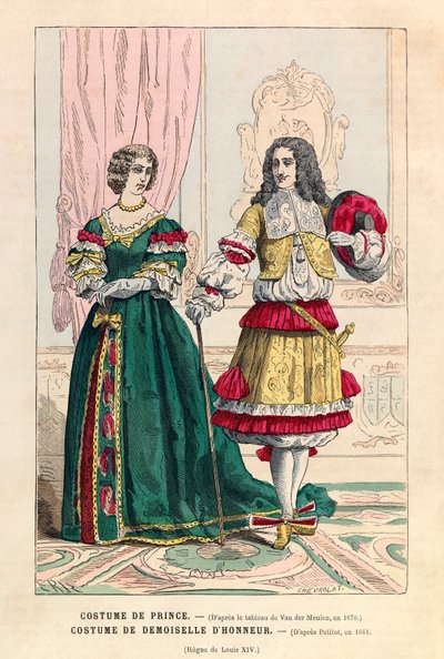 Costume del principe e costume della damigella d