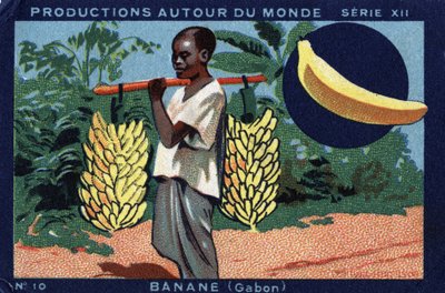 Produzioni nel mondo: Banana in Gabon. Cromolitografia del 1933 in "Album Joseph-Milliat" da Anonymous Anonymous