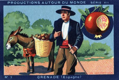 Produzioni nel mondo: Granada in Spagna. Cromolitografia del 1933 in "Album Joseph-Milliat" da Anonymous Anonymous
