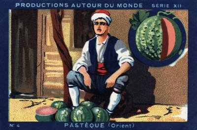 Produzioni nel mondo: anguria in Oriente. Cromolitografia del 1933 in "Album Joseph-Milliat" da Anonymous Anonymous