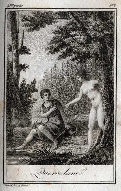QUERCULANES, ninfe, protettrici dei canali. Incisione del 1819 in "Lettres a Emilie sur la mythologie" di Charles Albert Demoustier (1760-1801). Collezione privata. da Anonymous Anonymous