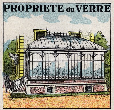 Radiazione e conducibilità: una serra di vetro utilizza una delle proprietà del vetro per essere trasparente al calore della luce e non al calore oscuro. Illustrazione anonima del 1925. Collezione privata. da Anonymous Anonymous
