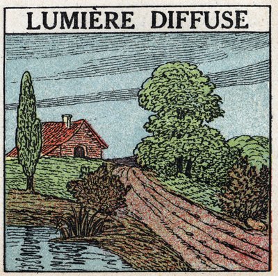 Riflessione della luce: la luce diffusa è la luce che illumina i corpi. Illustrazione anonima del 1925. Collezione privata da Anonymous Anonymous